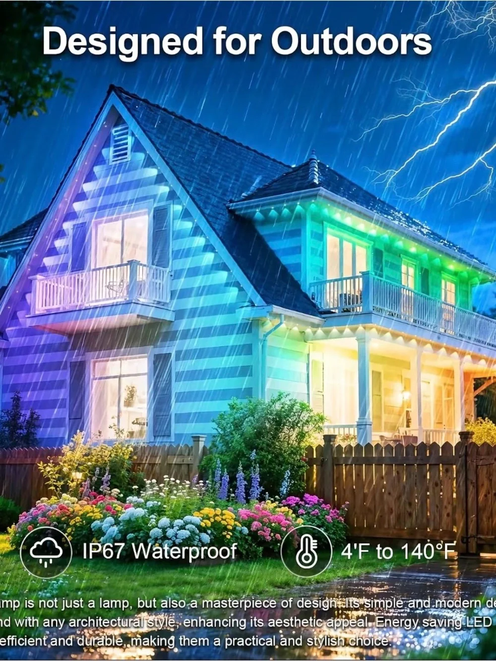 Multicolor Outdoor Holiday LED House Lights - Brand